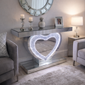 Roma LED Crushed Diamond Heart Console Table