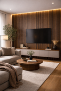 Acoustic Linear Wall Panel - Walnut 2.4m x 0.6m (4 Pieces)