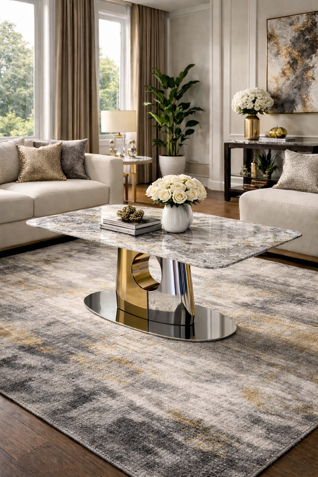 Luxeon Gold/Chrome Coffee Table 120cm (2 Colours)