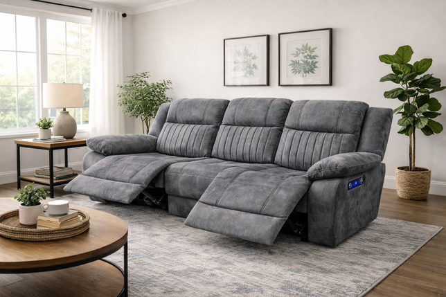 Rose Electric Sofa 3,2 or 1 Seater Recliner In Grey