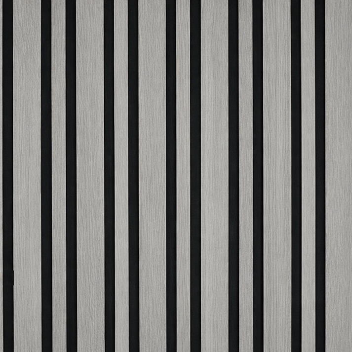 Acoustic Linear Wall Panel - Light Grey 2.4m x 0.6m (4 Pieces)