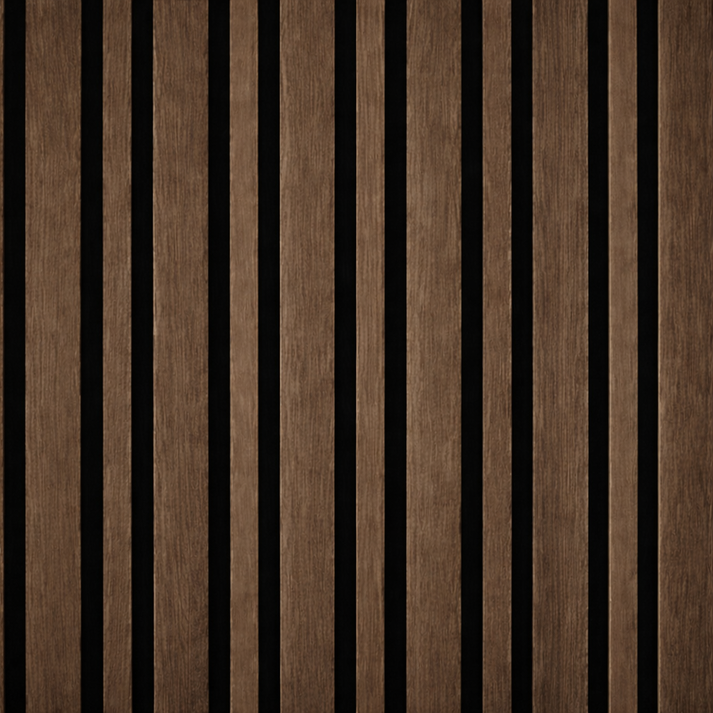 Acoustic Linear Wall Panel - Walnut 2.4m x 0.6m (4 Pieces)