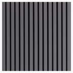 Acoustic Slatted Wall Panels - 3 sided - Colour Finish - Grey - 240cm x 32cm (2 pieces)