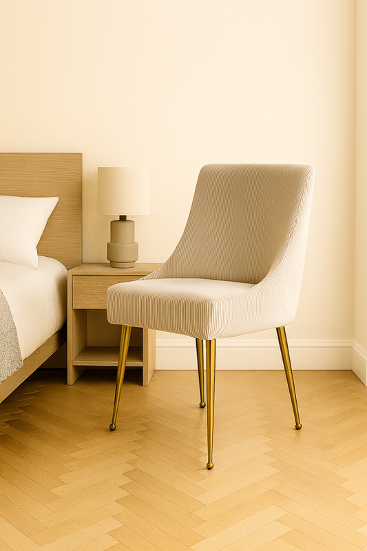 Milan Ivory Gold Dining Chair