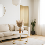 Acoustic Slatted Wall Panels - 3 sided - Colour Finish - Gold - 240cm x 32cm (2 pieces)