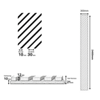 Acoustic Wall Panels - Oak on Grey Felt - Chevron - 240cm x 30cm (2 pieces)