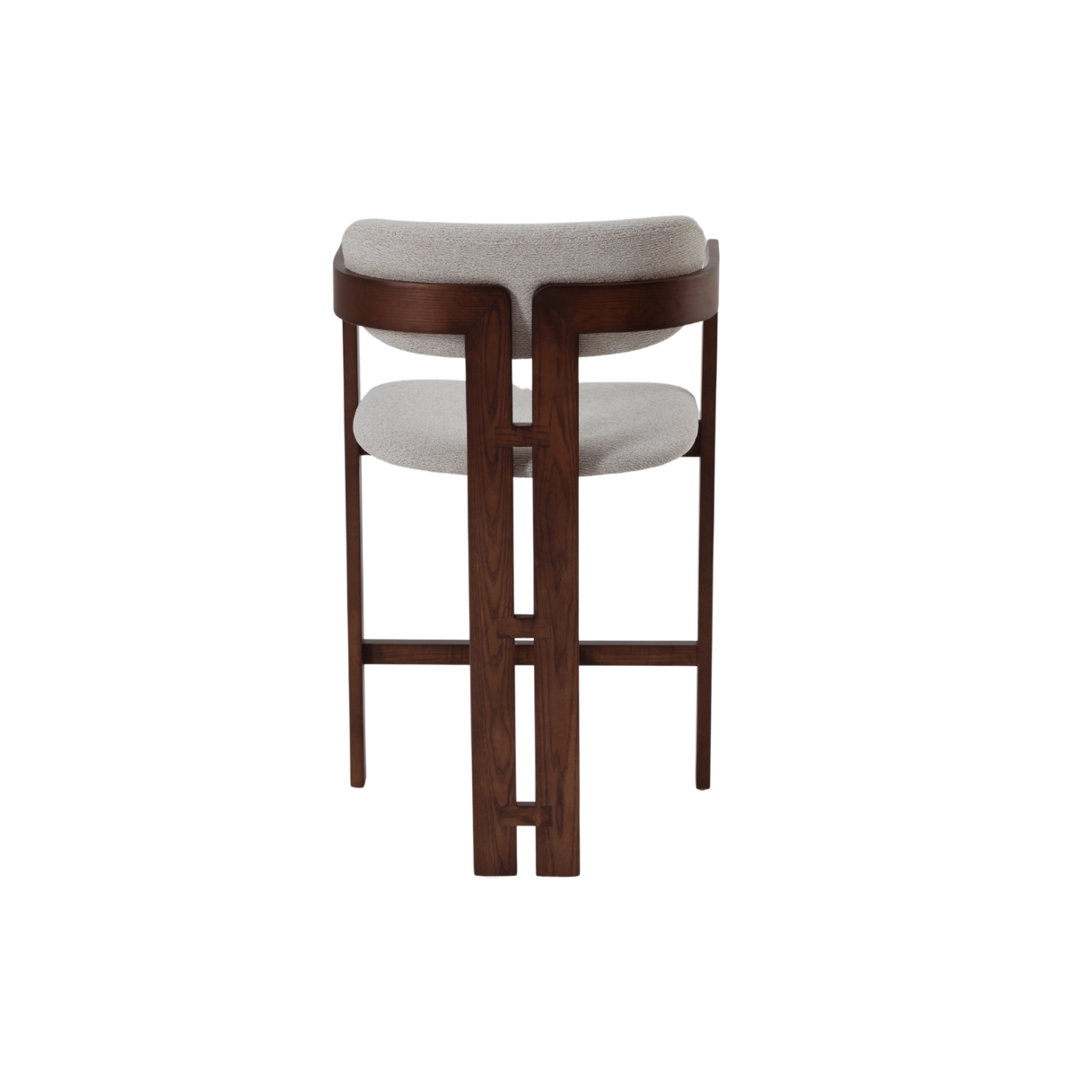 Clara Walnut Barstool in Oatmeal Boucle