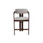 Clara Walnut Barstool in Oatmeal Boucle