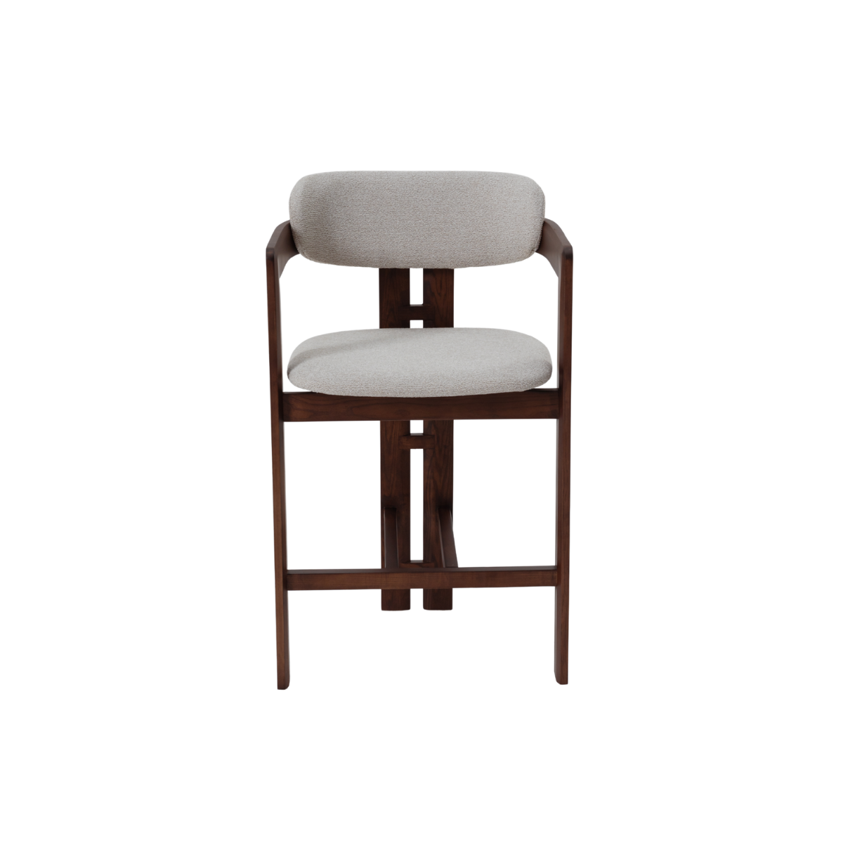 Clara Walnut Barstool in Oatmeal Boucle