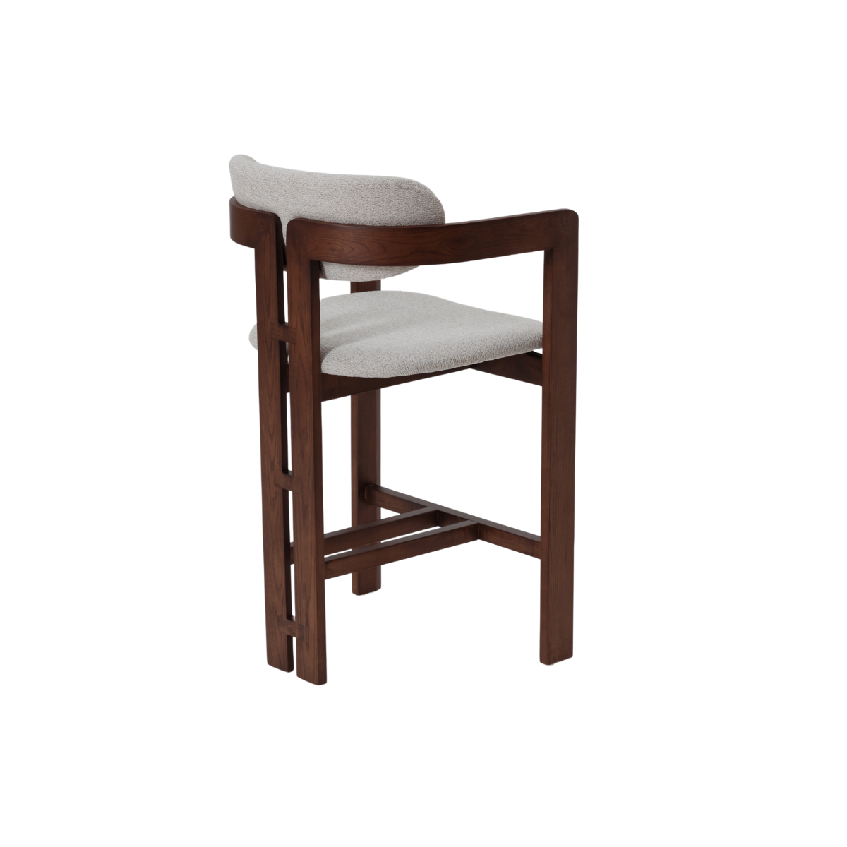 Clara Walnut Barstool in Oatmeal Boucle
