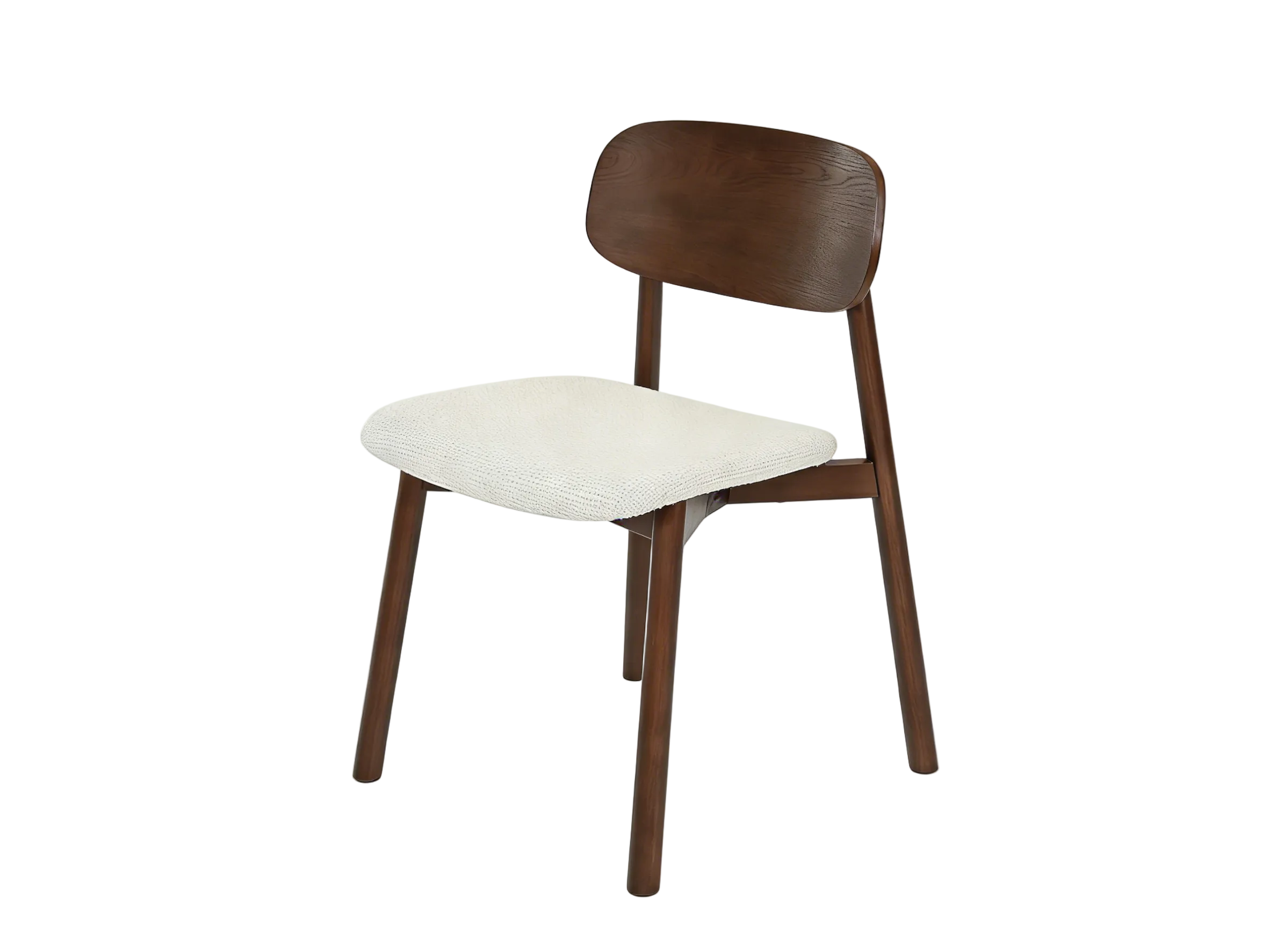 Clara Dining Chair - Walnut & Cream