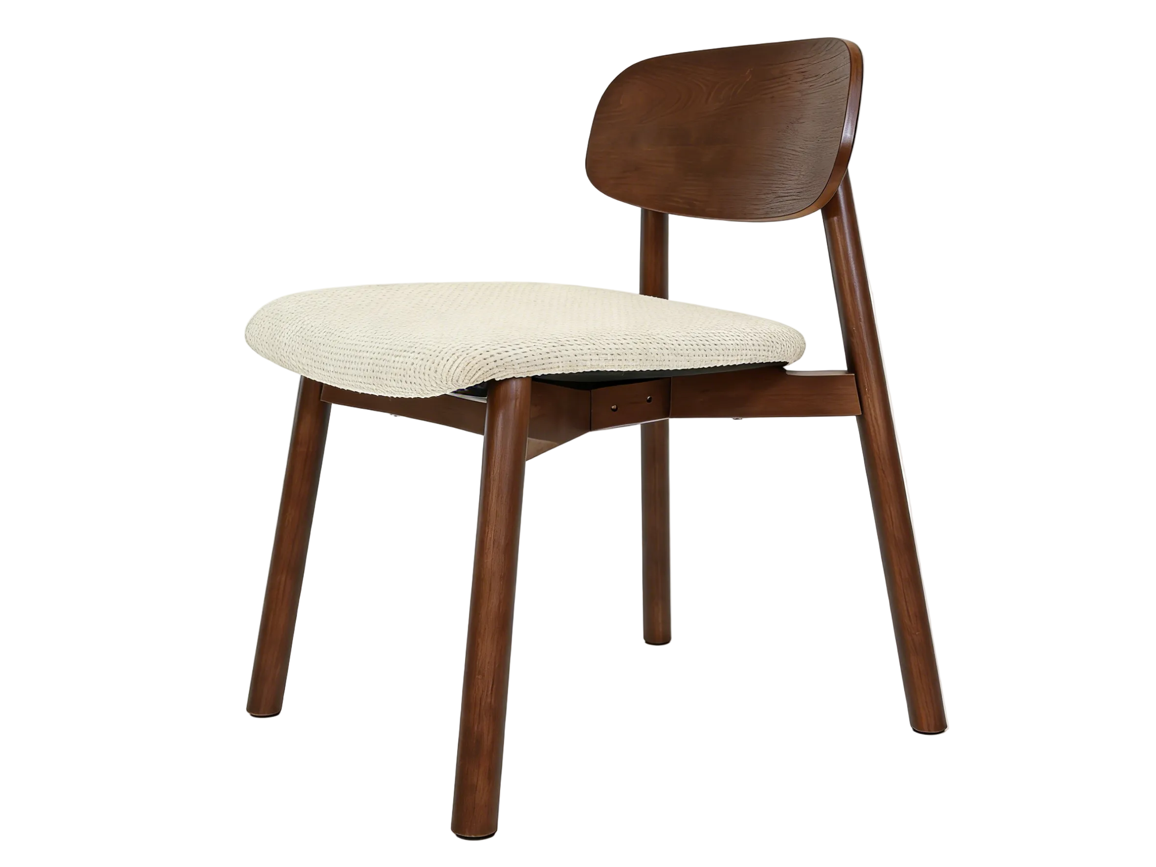 Clara Dining Chair - Walnut & Cream