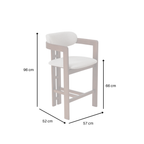 Clara Walnut Barstool in Oatmeal Boucle