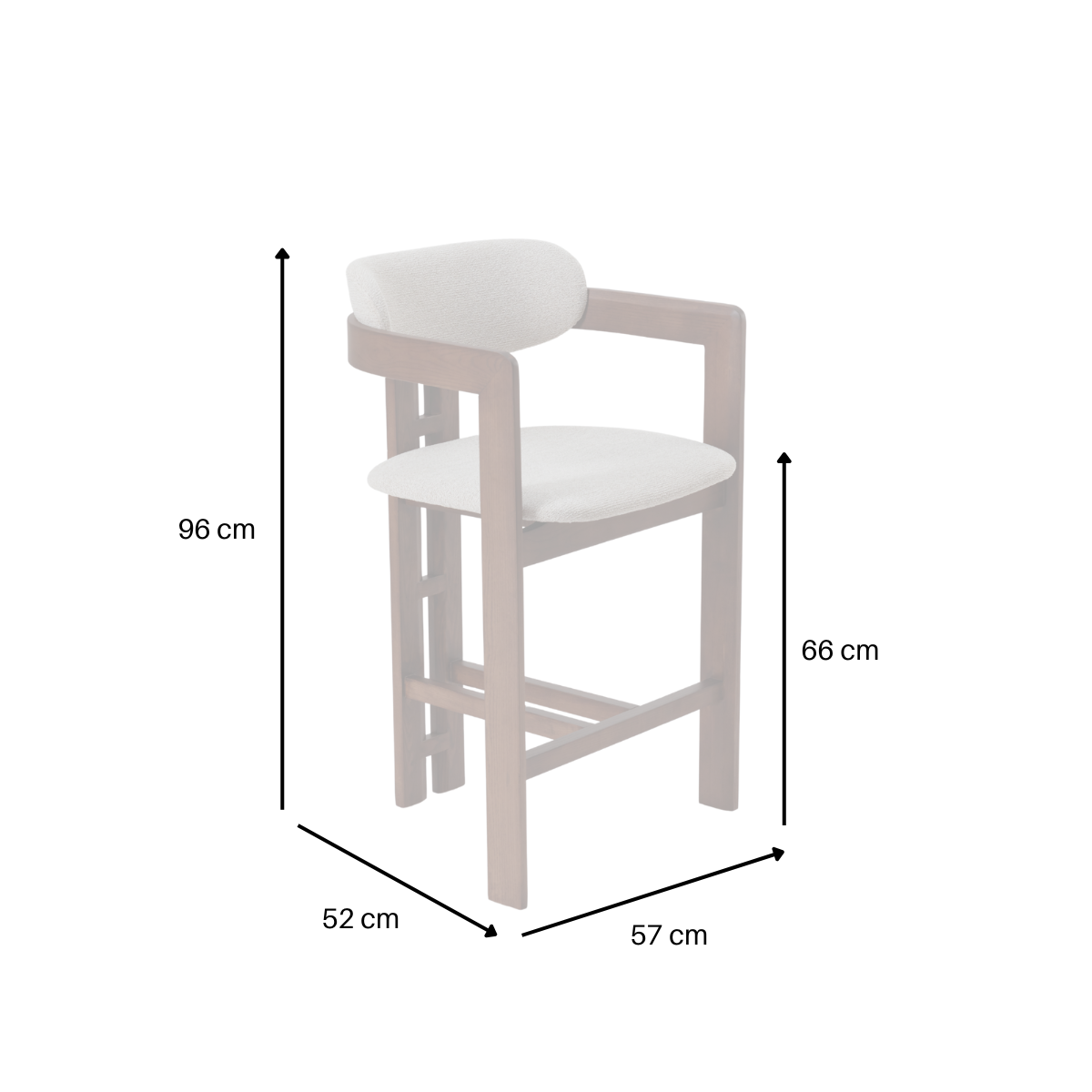 Clara Walnut Barstool in Oatmeal Boucle