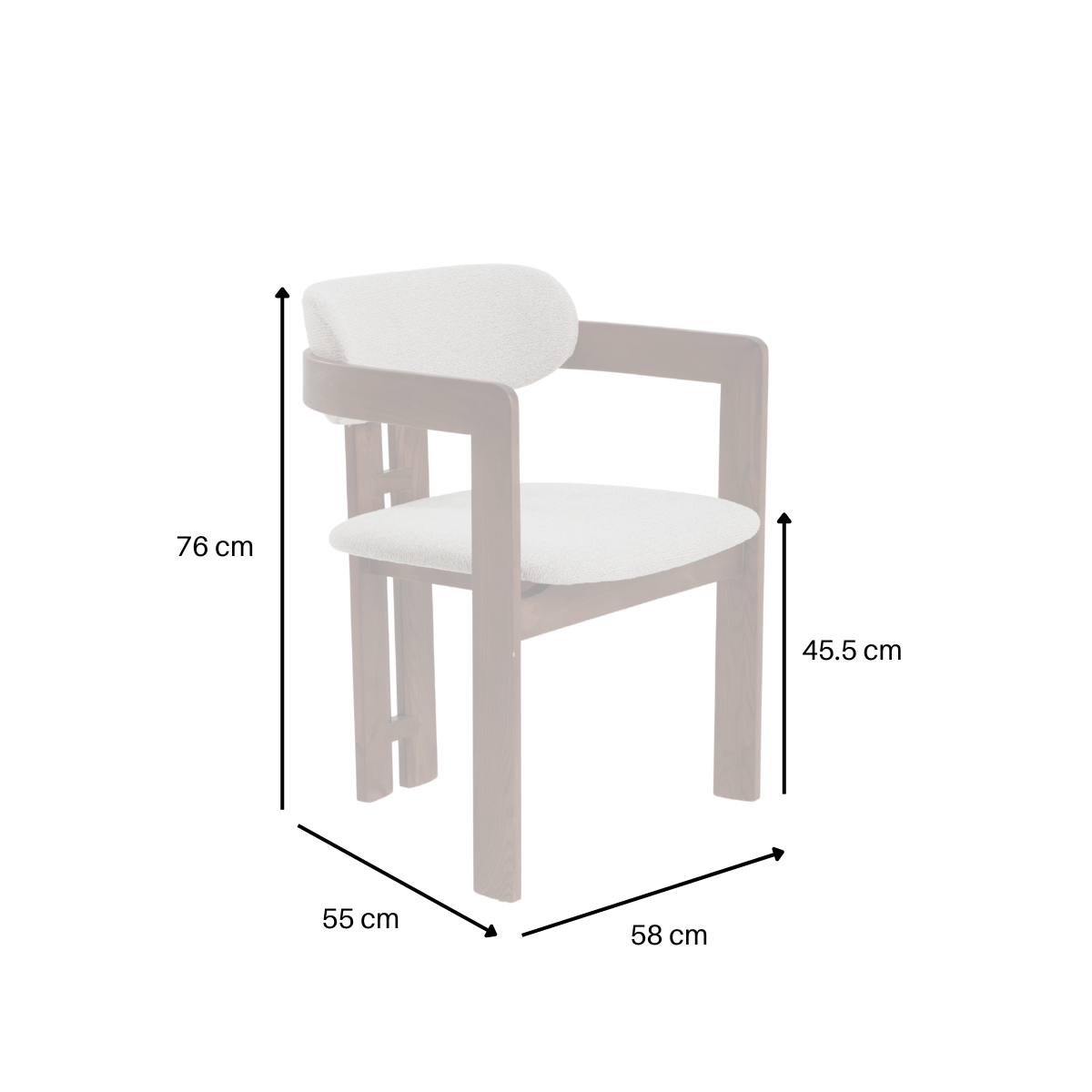 Clara Walnut Dining Chair in Oatmeal Boucle Set of 2
