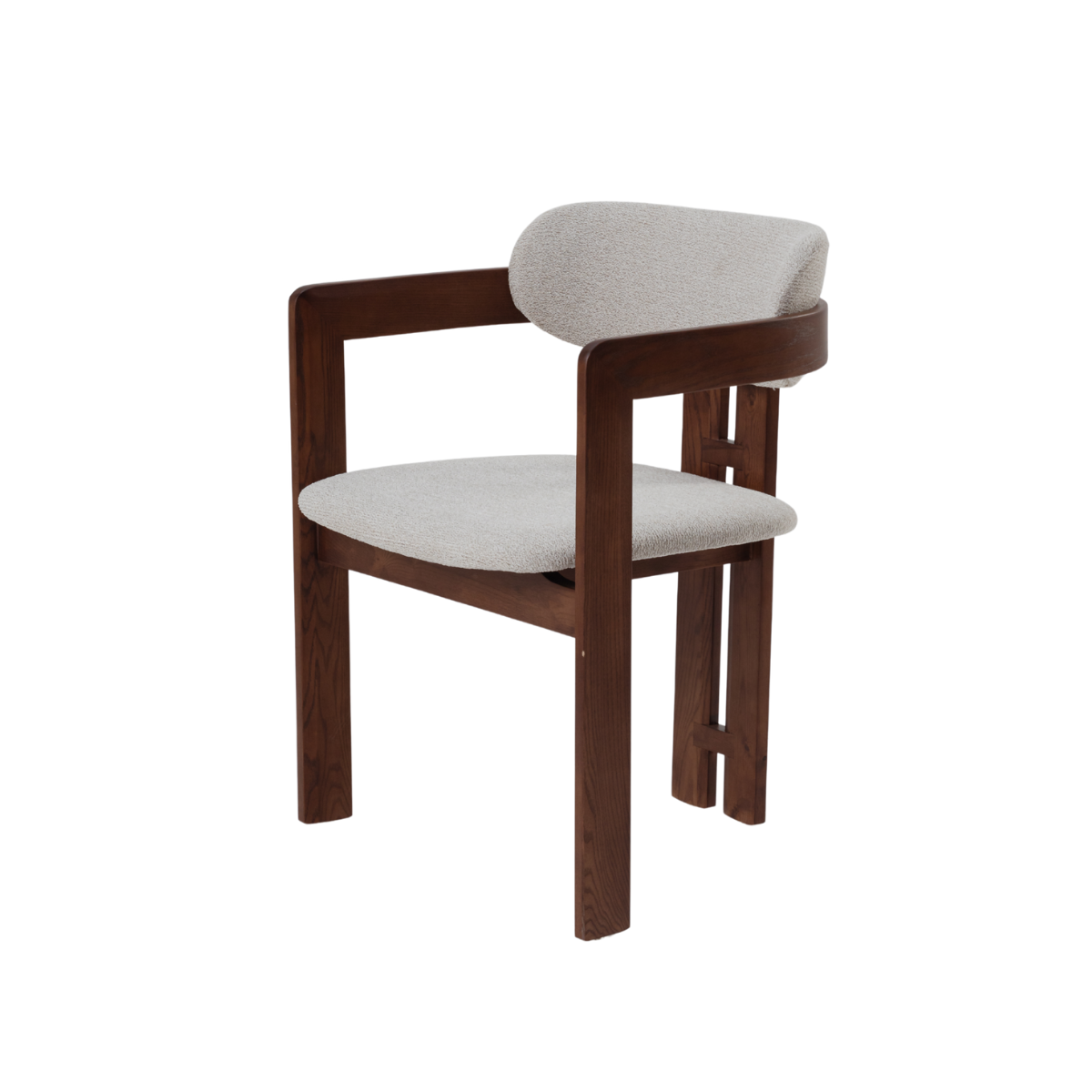 Clara Walnut Dining Chair in Oatmeal Boucle Set of 2