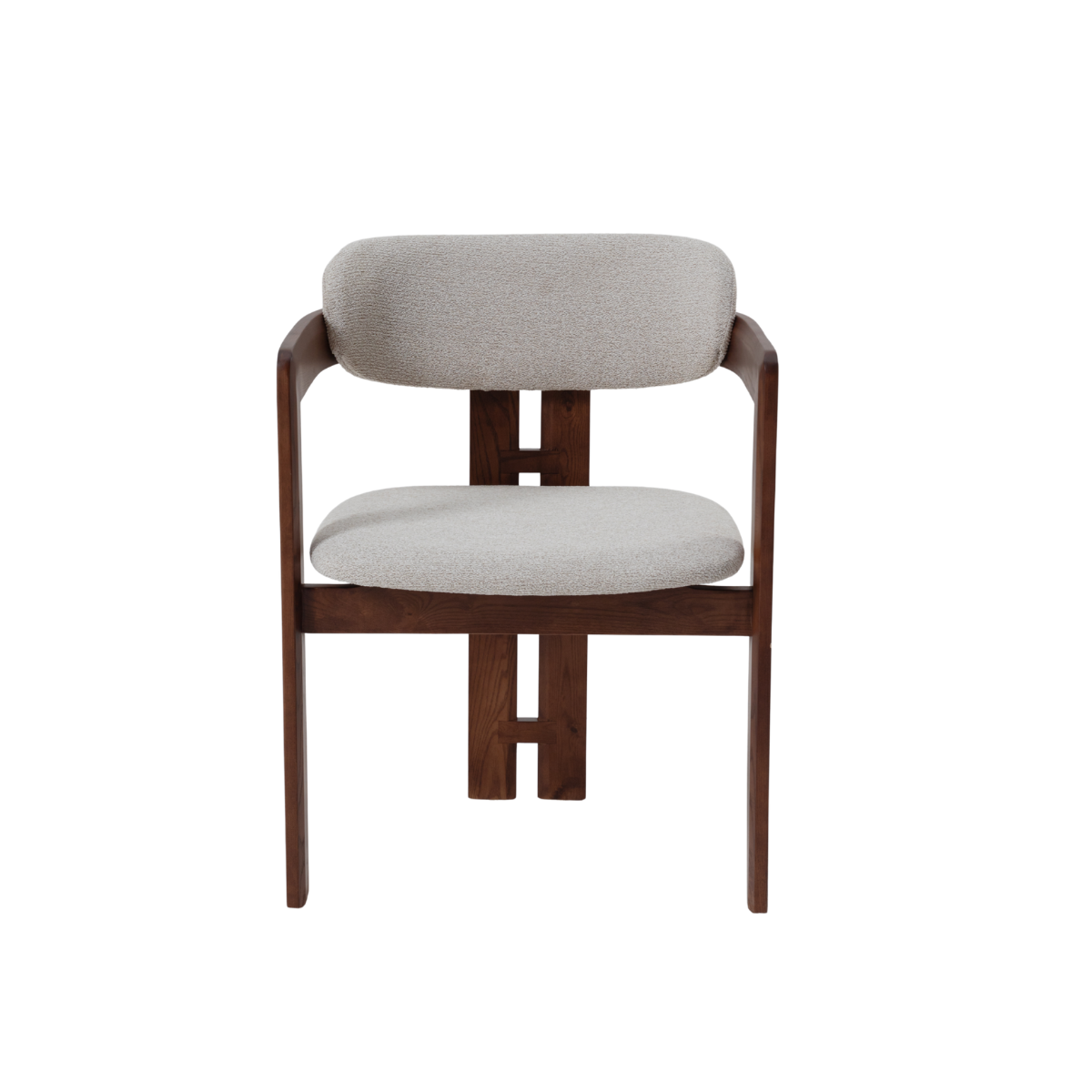 Clara Walnut Dining Chair in Oatmeal Boucle Set of 2
