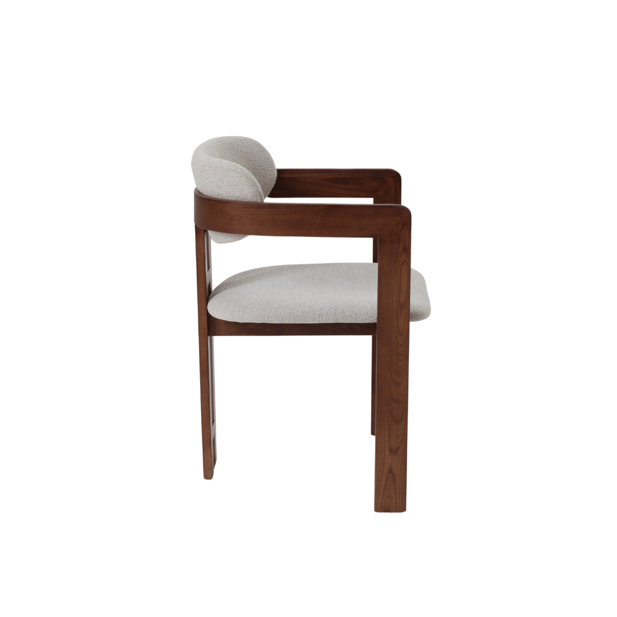 Clara Walnut Dining Chair in Oatmeal Boucle Set of 2