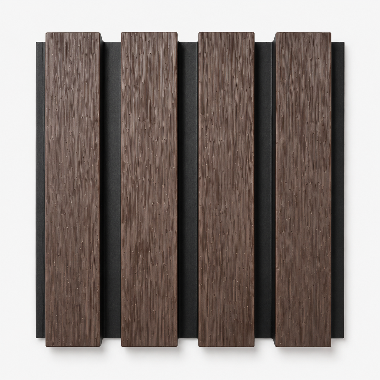 Composite Exterior Smoked Oak Slat Wall Cladding – Waterproof, UV‑Resistant - Standard Slat (4 Pieces)