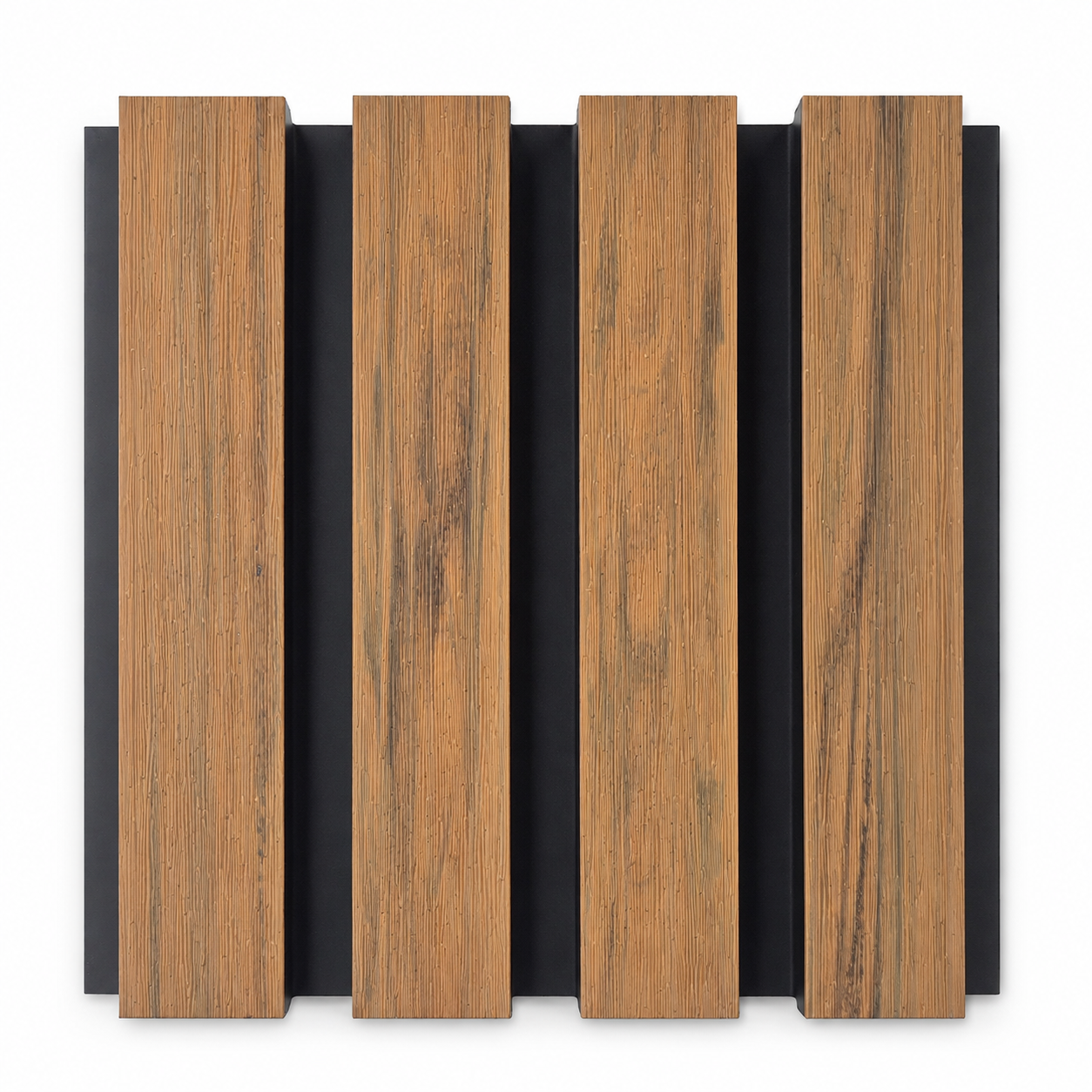 Composite Exterior Walnut Slat Wall Cladding – Waterproof, UV‑Resistant - Standard Slat (4 Pieces)