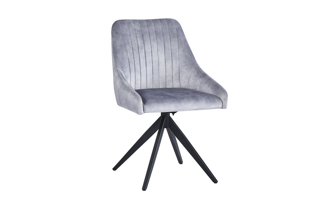 Vizar Velvet Light Grey - Swivel Black Legs