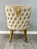 Valentino Mink Lion Knocker Gold Velvet Chair