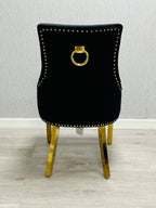 Majestic Black Gold Ring Knocker Chair