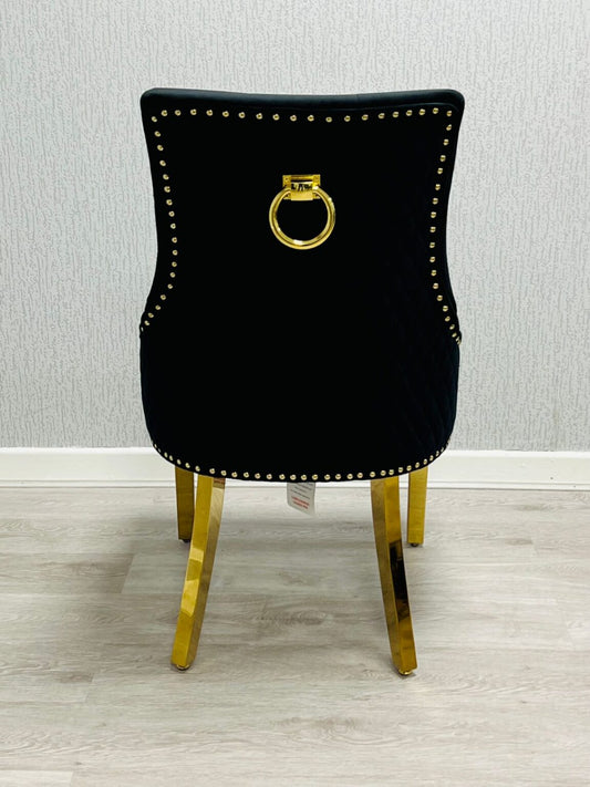 Majestic Black Gold Ring Knocker Chair