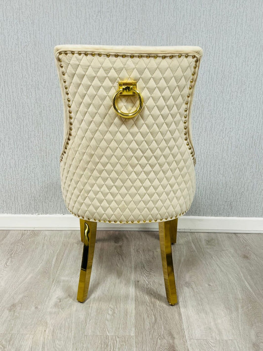 Majestic Mink Gold Ring Knocker Chair