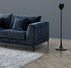 Lenox Sofa Range in Aegean Blue Velvet 3 or 2 Seater