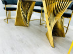 Ravello 180cm Black & Gold Marble Dining Table
