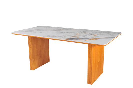 Engelberg 180cm Cream & Gold Dining Table