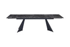 Chicago 180-260CM Black & Gold Extending Dining Table With Ceramic Top