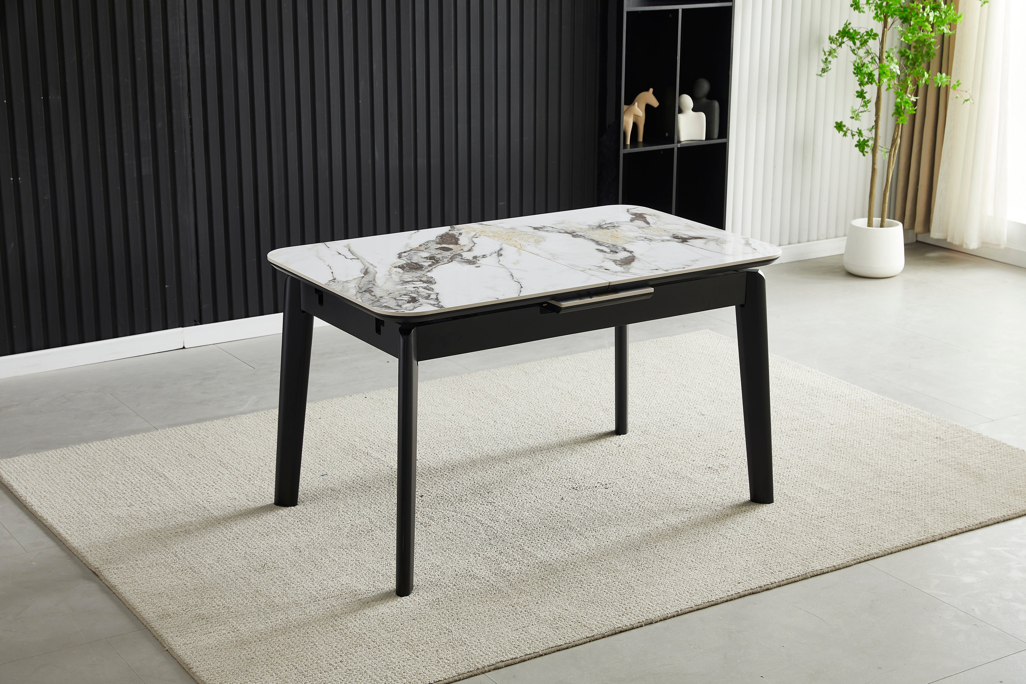 Arizona Cream and Gold Extending Dining Table 130-160cm