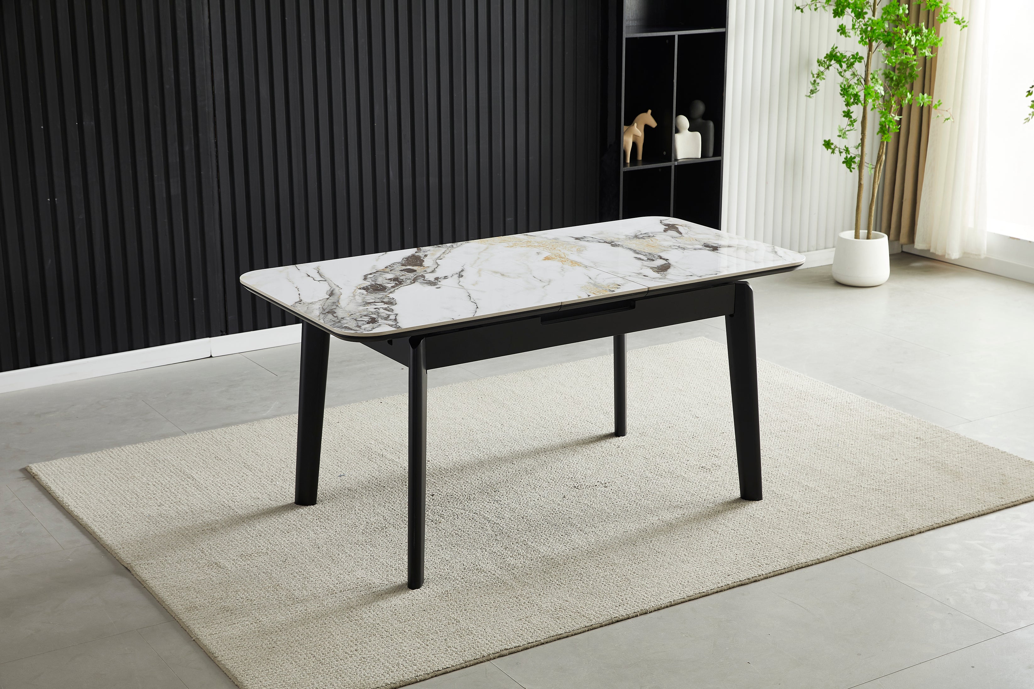 Arizona Cream and Gold Extending Dining Table 130-160cm