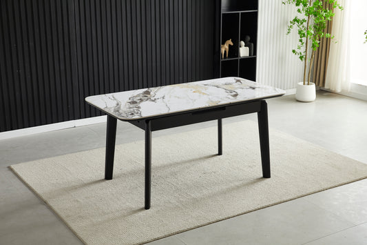 Arizona Cream and Gold Extending Dining Table 130-160cm