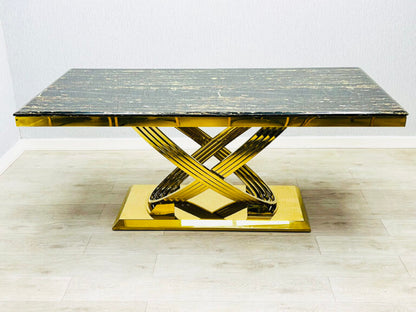 Elina Black/Gold Marble Coffee Table
