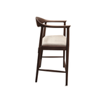 Fern Walnut Barstool in Oatmeal Boucle