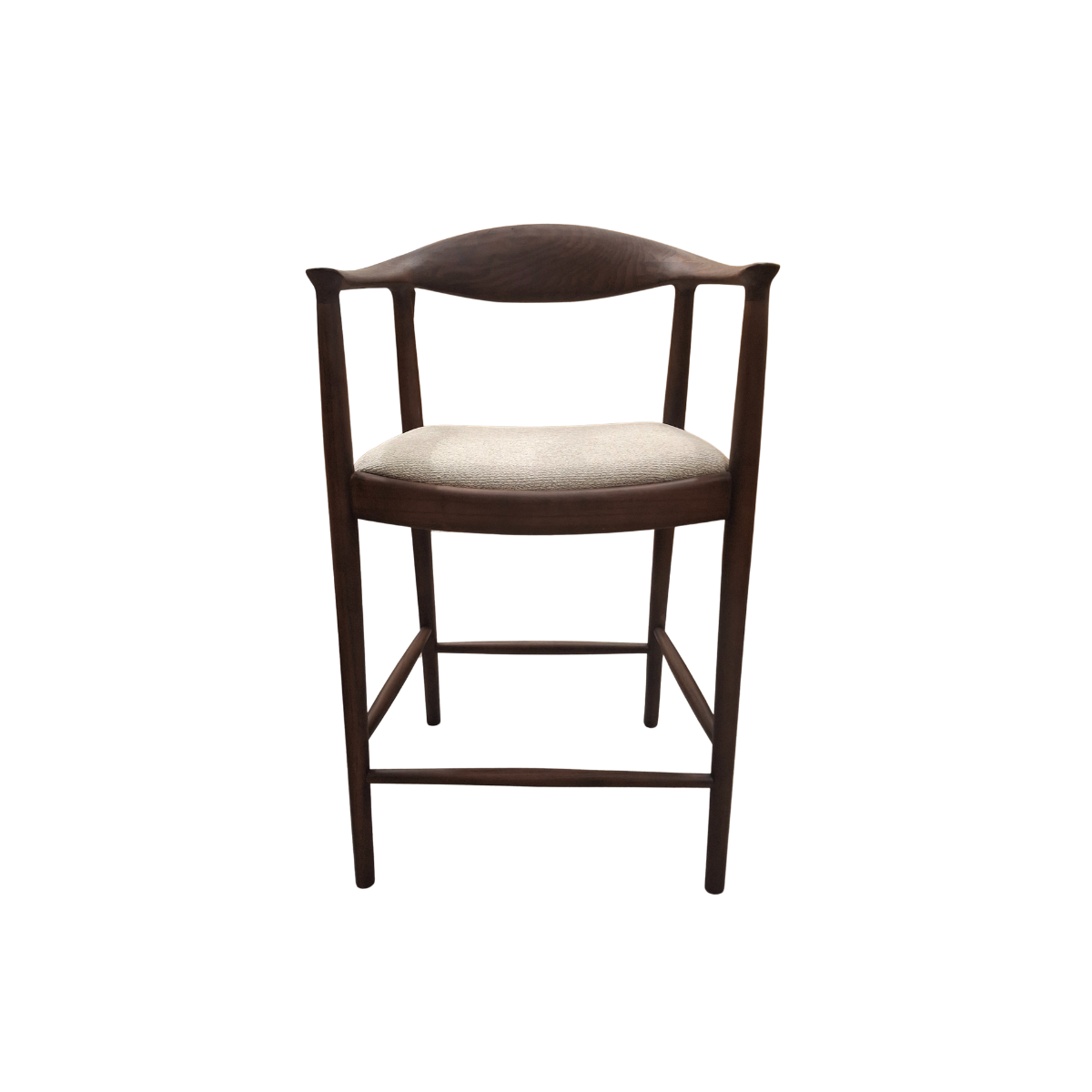 Fern Walnut Barstool in Oatmeal Boucle