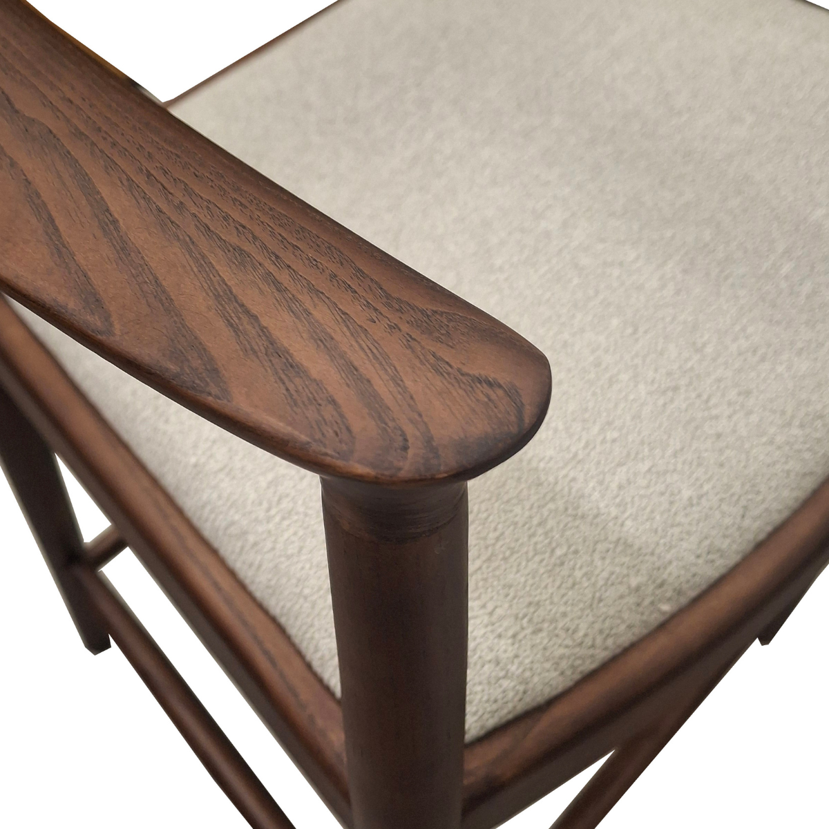 Fern Walnut Barstool in Oatmeal Boucle