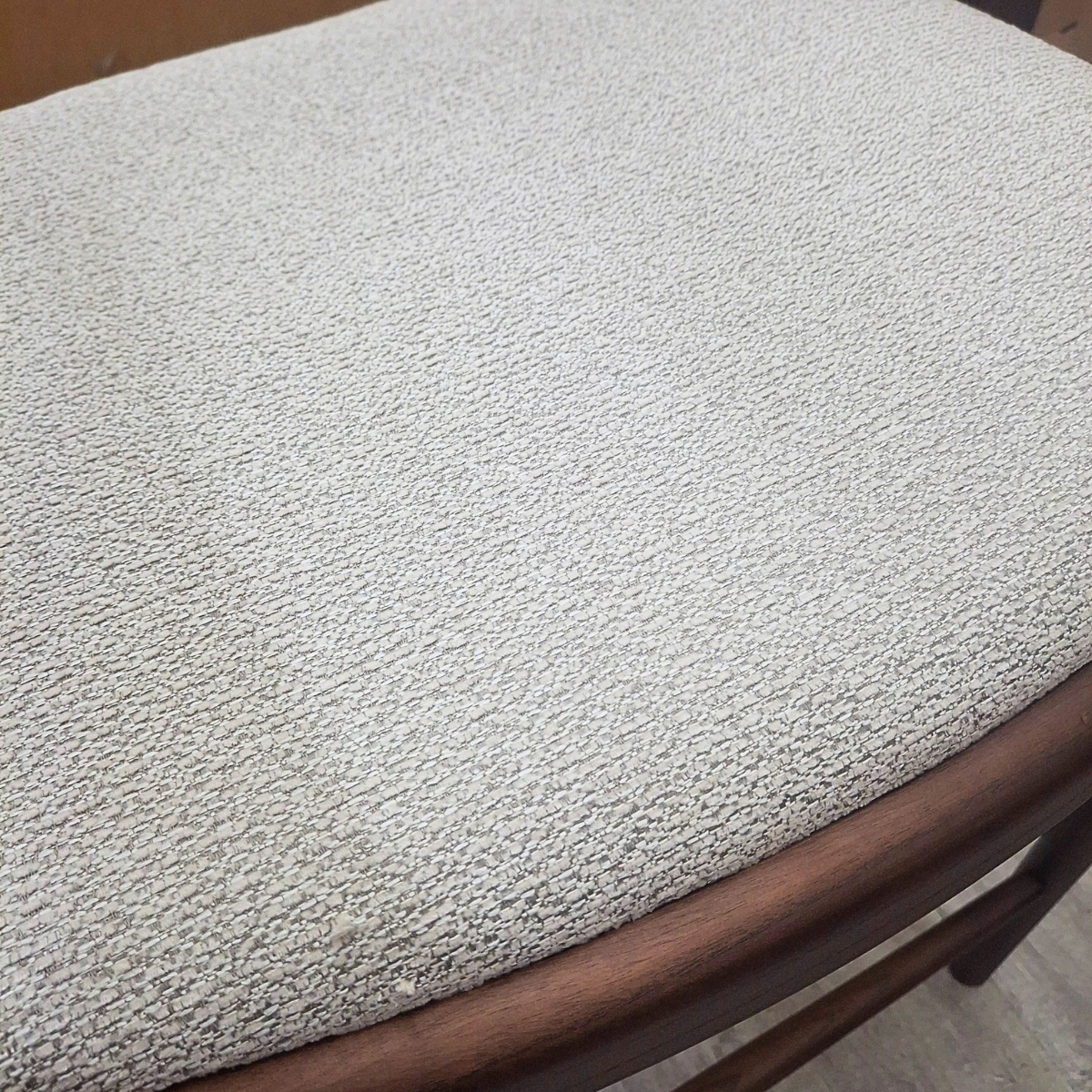Fern Walnut Barstool in Oatmeal Boucle