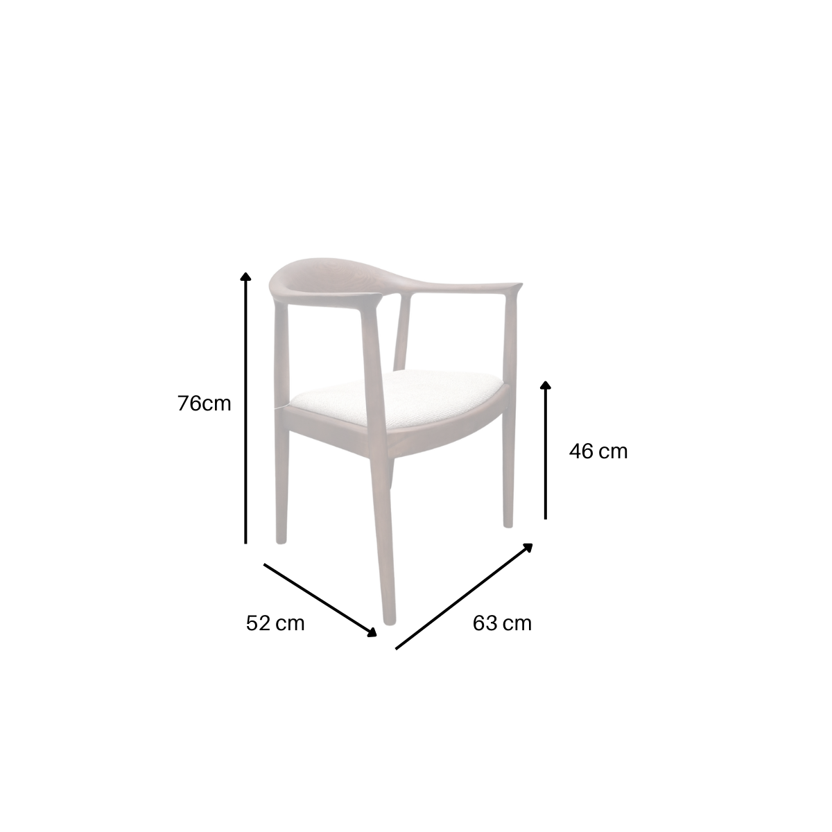 Fern Walnut Dining Chair in Oatmeal Boucle Set of 2