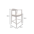 Fern Walnut Barstool in Oatmeal Boucle