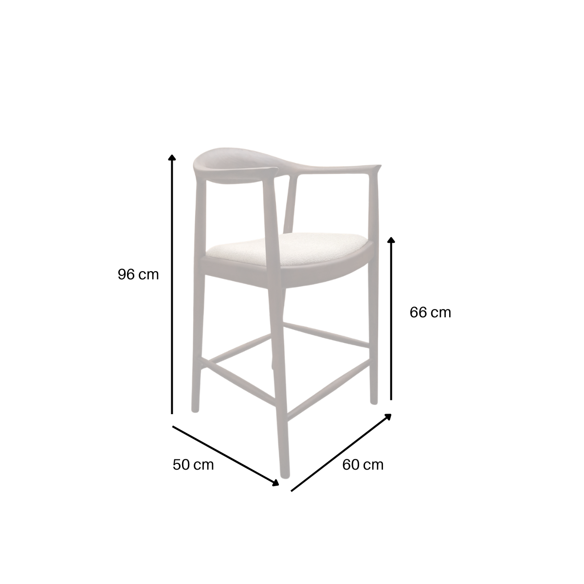 Fern Walnut Barstool in Oatmeal Boucle