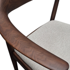 Fern Walnut Dining Chair in Oatmeal Boucle Set of 2