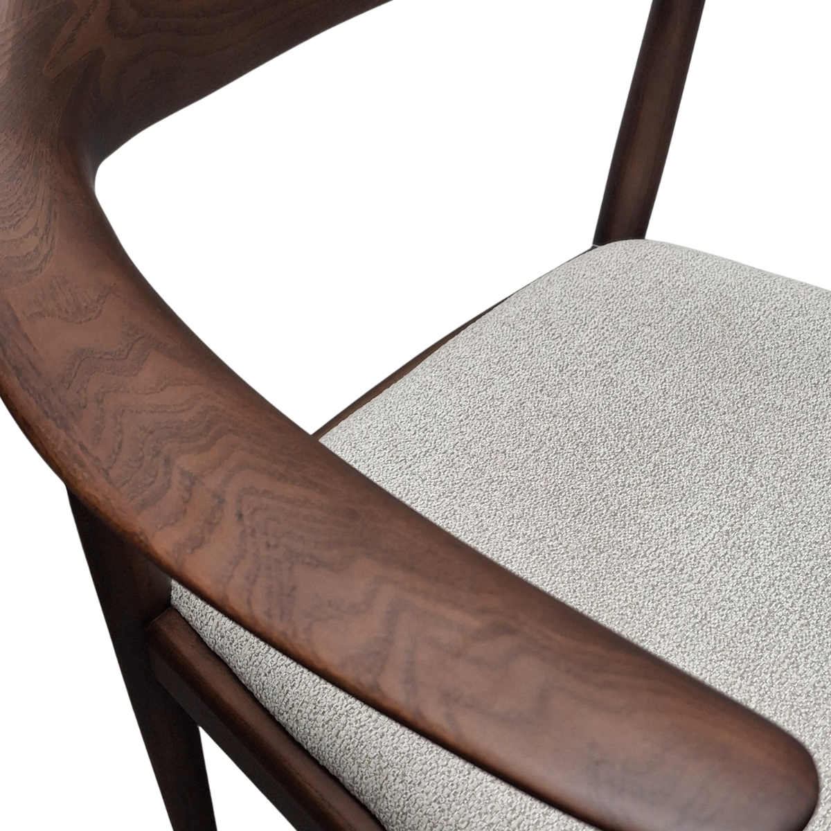 Fern Walnut Dining Chair in Oatmeal Boucle Set of 2