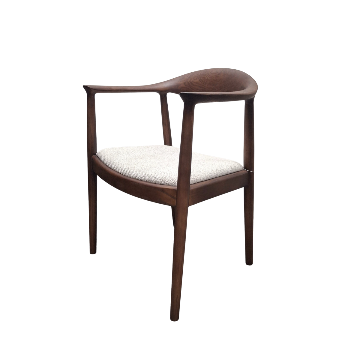 Fern Walnut Dining Chair in Oatmeal Boucle Set of 2