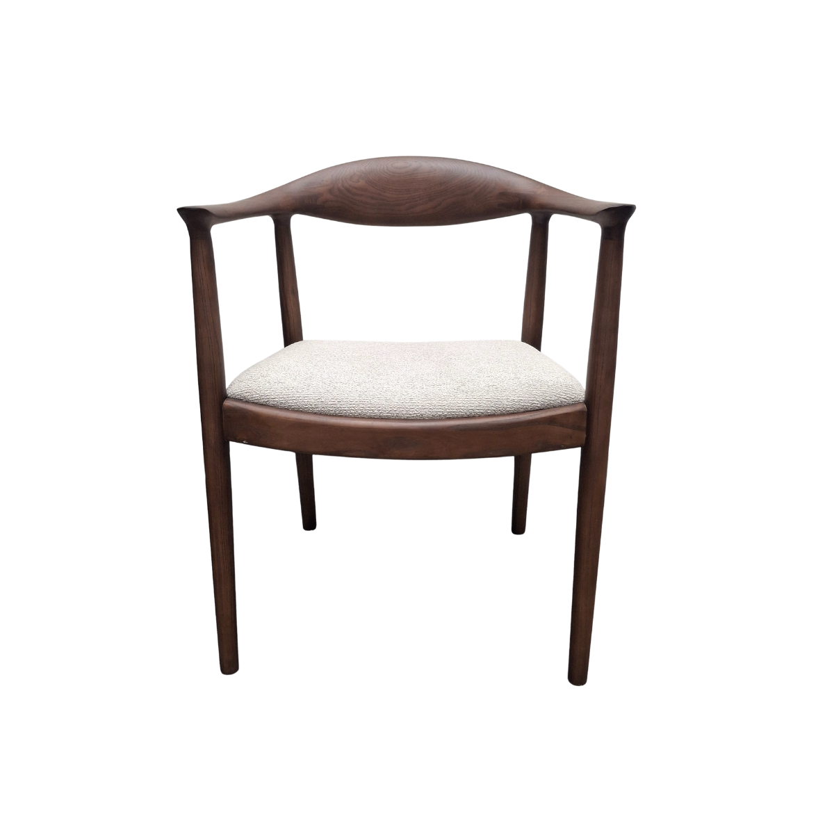 Fern Walnut Dining Chair in Oatmeal Boucle Set of 2