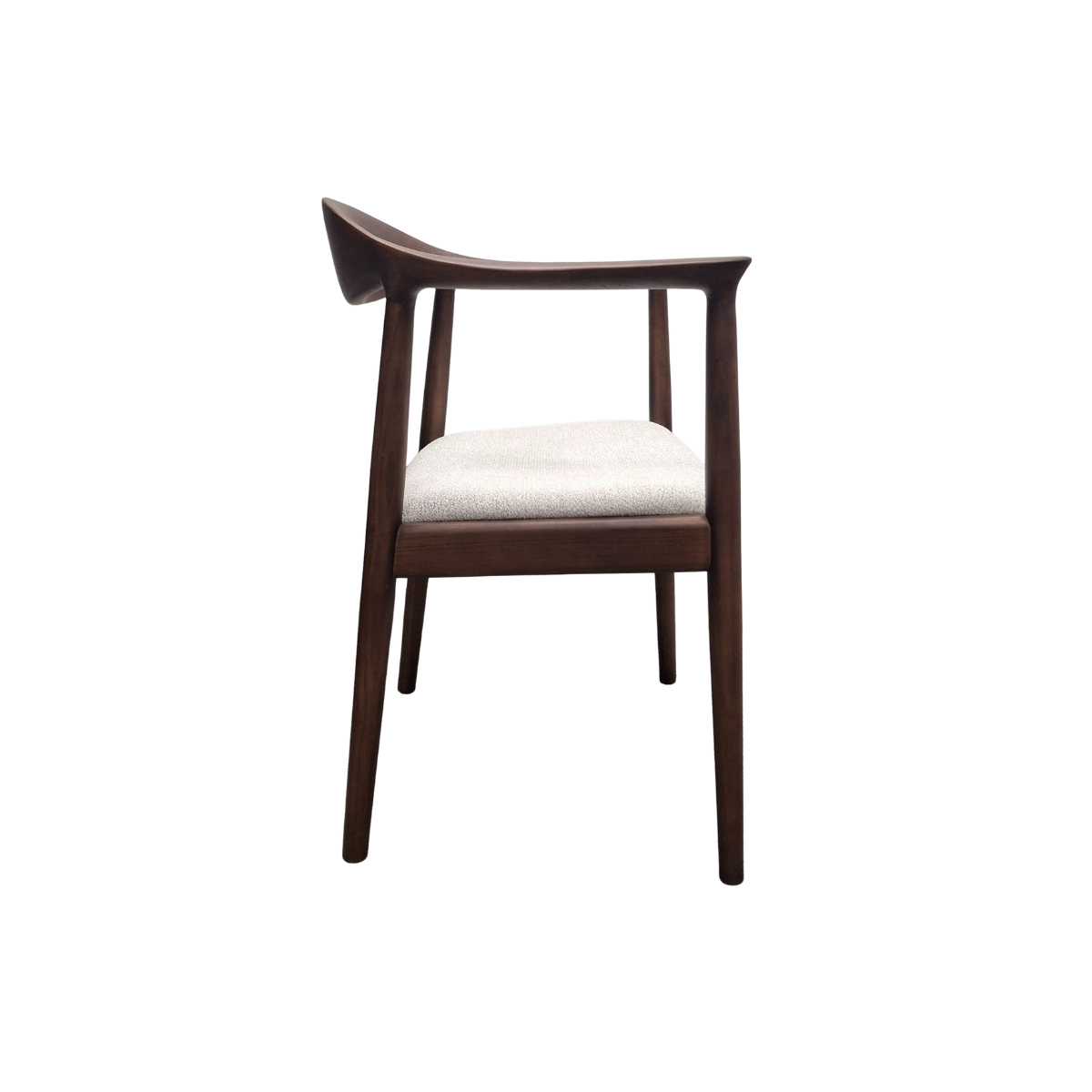 Fern Walnut Dining Chair in Oatmeal Boucle Set of 2