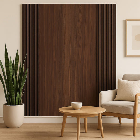 Wood Effect WPC Wave Style Wall Panels - Walnut